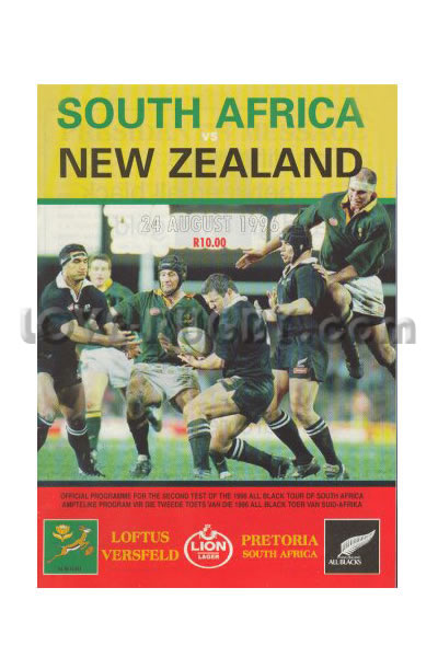 1996 South Africa v New Zealand  Rugby Programme